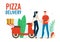 Pizza Delivery Service Flat Vector Banner Template