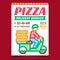 Pizza Delivery Service Promotion Banner Vector