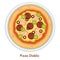 Pizza Diablo Italian food dish salami and cheese