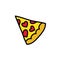 Pizza doodle icon, vector illustration