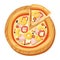 Pizza flat icons isolated vector illustration piece slice pizzeria food menu snack on white background ingredient