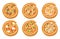 Pizza flat icons isolated vector illustration piece slice pizzeria food menu snack on white background pepperoni
