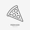 Pizza flat line icon. Vector thin sign of italian fast food cafe logo. Pizzeria illustration