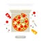 Pizza flat style vector illustration