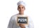 Pizza food cook cooking board sign isolated