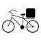 Pizza food delivery bicycle pictogram