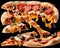 Pizza food hot cheese slices olives pepperoni italian junk meal