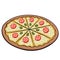 Pizza food illustration of mozzarella, cheese, salami