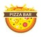 Pizza and fries. icon for pizza bar