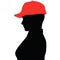 pizza girl silhouette with a red hat