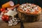 Pizza gourmet, recipe and ingredients, italian food