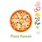 Pizza Hawaii flat icon isolated on white background. Pizza food silhouette. Food menu illustration isolated.