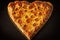 a pizza heart shape with a cheesy, gooey center and a crispy golden crust