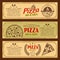 Pizza Horizontal Vintage Style Banners Set