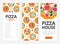 Pizza House Creative Menu Design with Baked Round Dough Vector Template