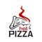 Pizza icon, fastfood restaurant meal symbol