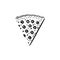 Pizza Icon hand draw black thanksgiving colour logo symbol perfect