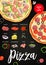 Pizza ingredients vector Italian fast food recipe