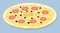 Pizza isolated vector illustration piece slice pizzeria food menu snack pepperoni italian.