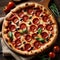 Pizza Italian Cuisine Pizza with Pepperoni Salami Tomatoes Olives Vegetables Pizzeria Culinary Art Fast Food Cheese Pizza Slice