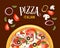 Pizza italian. Pizza vector Illustration.