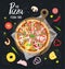 The Pizza Itallian slices without background. Vector