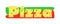 Pizza lettering logo concept. Vector color isolated