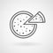 Pizza line icon on white background, vector