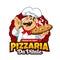 Pizza logo design medical illustration vintage