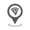 Pizza map pointer icon vector simple