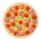 Pizza margarita icon, cartoon style