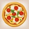 Pizza Margherita vector illustration.