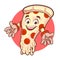 The pizza mascot who always smiles friendly