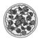 Pizza with meat, cheese and other filling. Different pizza single icon in monochrome style vector symbol stock