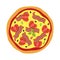 Pizza menu concept. Flat style food. Vector illustration