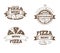 Pizza menu restaurant vector labels, logos, badges, emblems set