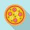 Pizza mozzarella icon, flat style