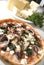 Pizza with mushroom cheese onion