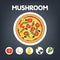 Pizza mushroom without meat. Italian vegetarian food