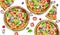 Pizza pattern vector watercolor. Delicious texture menu templates