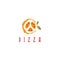 Pizza in peace symbol form vector design