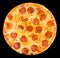 Pizza with peperoni, clipping path