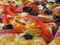 Pizza pepperoni background substrate distance hot fresh delicious