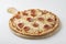 Pizza pepperoni, fresh Italian classic original pepperoni pizza isolated on white
