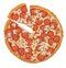 Pizza Pepperoni Mushroom sliced Realistic Vector