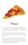 Pizza Piece Colorful Illustration with Text Sample