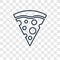 Pizza Piece concept vector linear icon isolated on transparent b