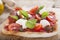 Pizza pomodoro, vegetarian and homemade on white backgr