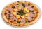 Pizza with quail eggs