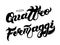 Pizza Quattro Formaggi. The name of the type of Pizza in Italian. Hand drawn lettering